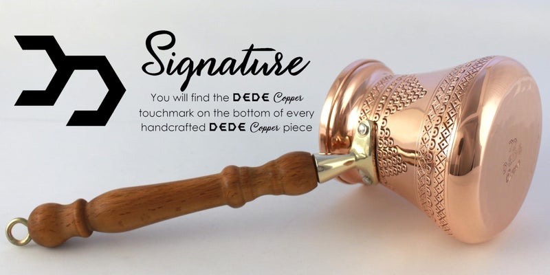 DEDE Copper - PCZ Series (Large-14fl.oz) - Thickest Solid Copper Engraved/Hammered Turkish Greek Arabic Coffee Pot with Wooden Handle, Stovetop Coffee Maker Cezve, Jezve, Jazva, Ibrik, Briki (Shiny) - Image 5